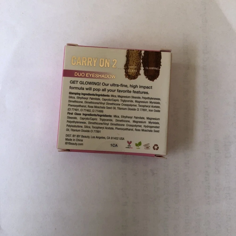 IBY BEAUTY Carry On 2‎ Eye shadow Glamping & First Class New In Box